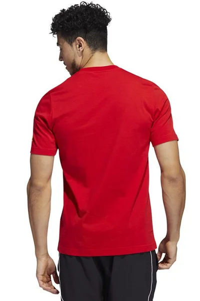 Červené pánské tričko s potiskem Adidas Posting Up M HC6895 pánské