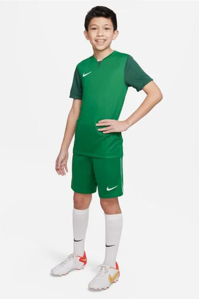 Nike Dětský Fotbalový Dres Trophy Zelený Krátký Rukáv