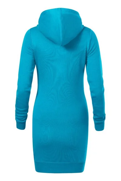 Klokaní tyrkysově modré šaty s kapucí Malfini