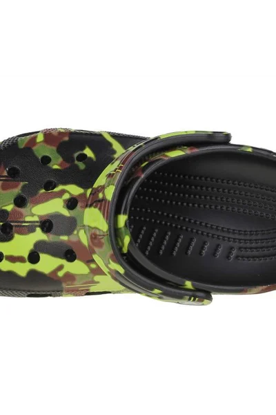 Crocs Dětské Pantofle Spray Camo Zelené