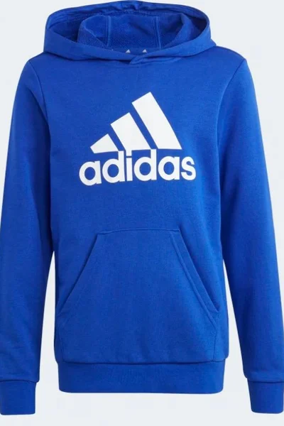 Adidas Essentials Jr modrá dětská mikina s kapucí