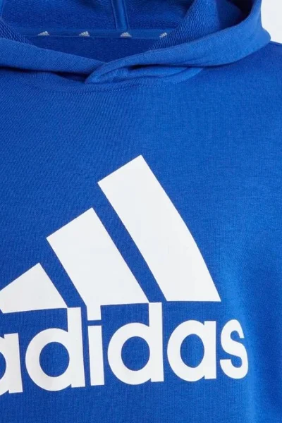 Adidas Essentials Jr modrá dětská mikina s kapucí