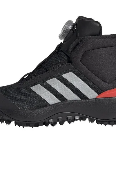 Černá s červenou zimní kotníkové boty pro juniory ADIDAS