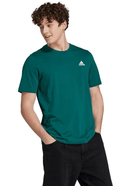 Adidas Essentials Vyšívané Pánské Tričko Zelené