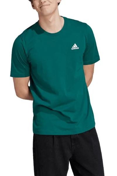 Adidas Essentials Vyšívané Pánské Tričko Zelené