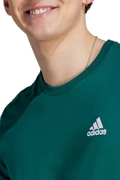 Adidas Essentials Vyšívané Pánské Tričko Zelené