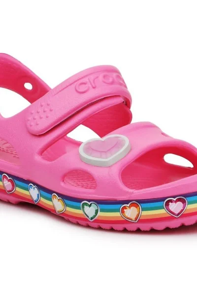 Růžové dětské sandály Crocs Fun Lab Rainbow Sandal Jr 206795-669