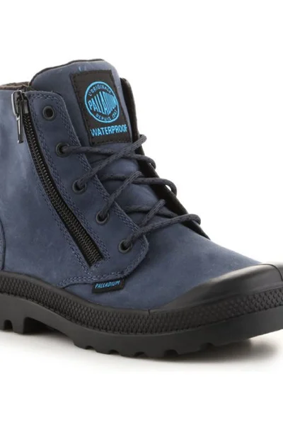 Tmavě modré dětské boty Palladium Pampa Hi Lea Gusset Jr 52744-432