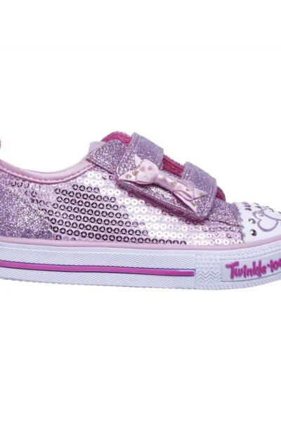 Růžové dětské boty Skechers Twinkle Toes s flitry