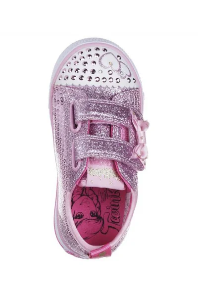 Růžové dětské boty Skechers Twinkle Toes s flitry