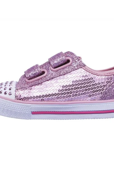 Růžové dětské boty Skechers Twinkle Toes s flitry