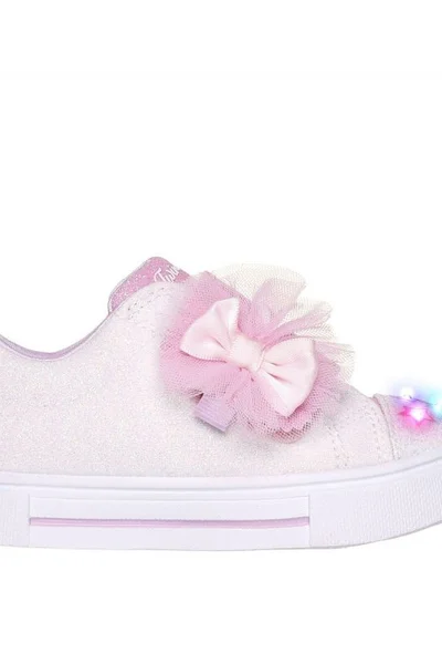 Nazouvací dětské boty s třpytkami a mašlí Skechers Twinkle Toes