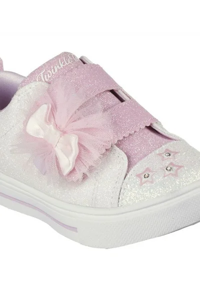 Nazouvací dětské boty s třpytkami a mašlí Skechers Twinkle Toes