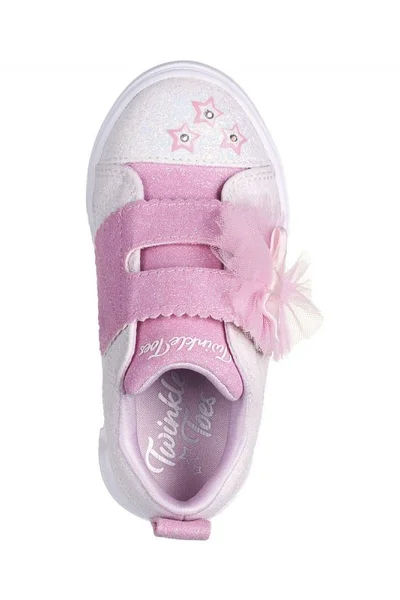 Nazouvací dětské boty s třpytkami a mašlí Skechers Twinkle Toes