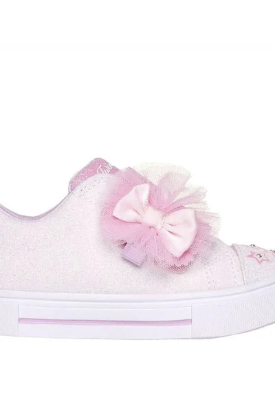 Nazouvací dětské boty s třpytkami a mašlí Skechers Twinkle Toes