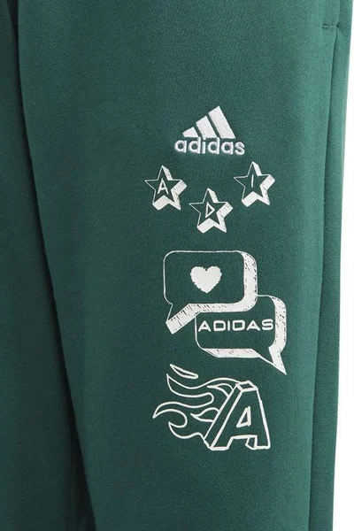 Adidas Dívčí Kalhoty Žebrované