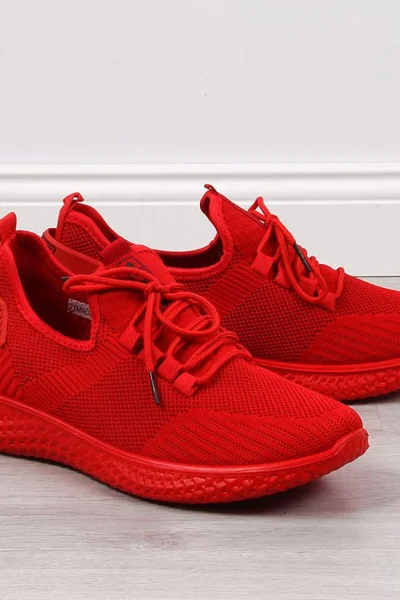Pánská červená sportovní textilní obuv NEWS