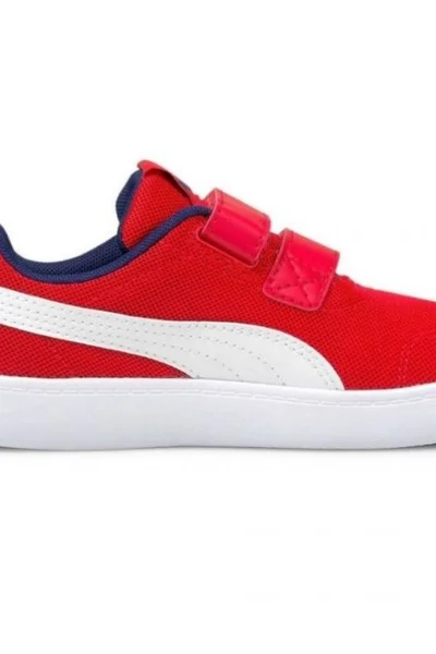 Červené Dětské Tenisky Puma Courtflex v2 Mesh V na Suchý Zip