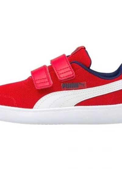 Červené Dětské Tenisky Puma Courtflex v2 Mesh V na Suchý Zip