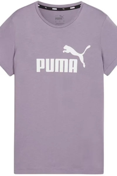 Puma Dámské Tričko ESS Logo - Fialové - Krátký Rukáv