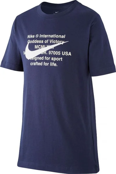 Tmavě modré dětské tričko Nike Swoosh For Life Jr CT2632 451
