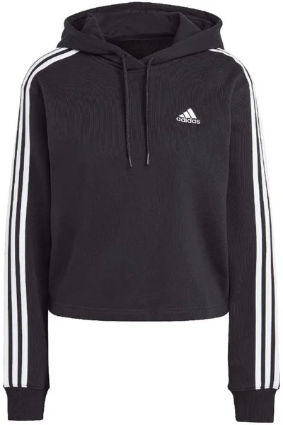 ADIDAS Dámská krátká mikina s kapucí Essentials černá