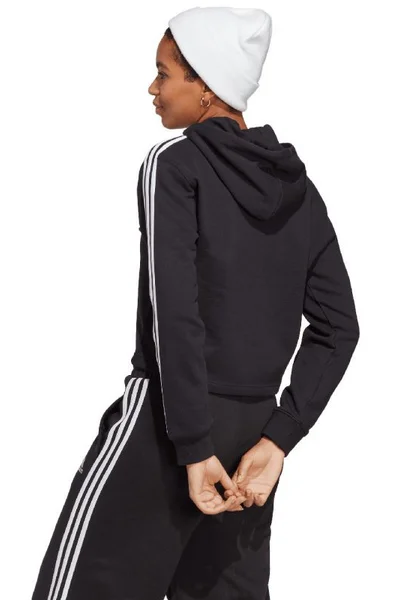 ADIDAS Dámská krátká mikina s kapucí Essentials černá