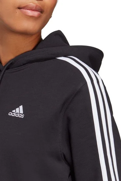 ADIDAS Dámská krátká mikina s kapucí Essentials černá