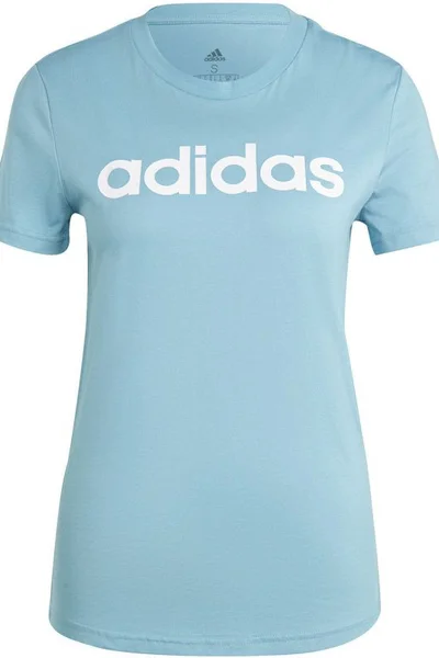 Adidas Dámské Modré Slim Fit Tričko s Logem