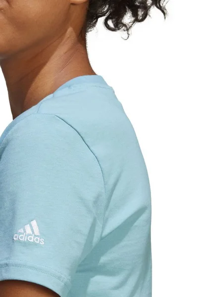 Adidas Dámské Modré Slim Fit Tričko s Logem