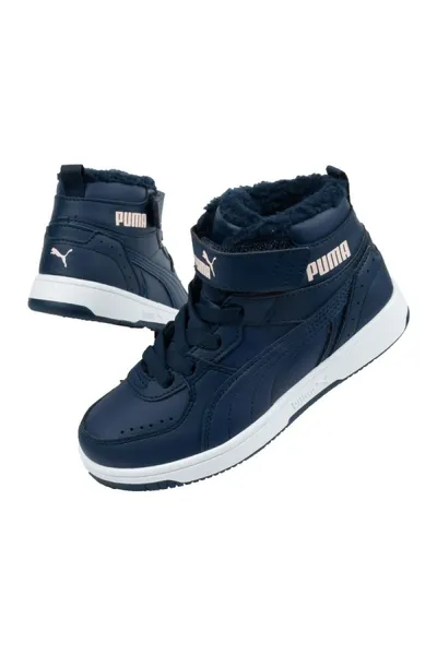 Tmavě modré dětské zimní boty Puma Rebound Jr 375479 05