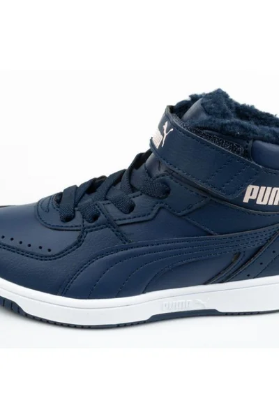 Tmavě modré dětské zimní boty Puma Rebound Jr 375479 05