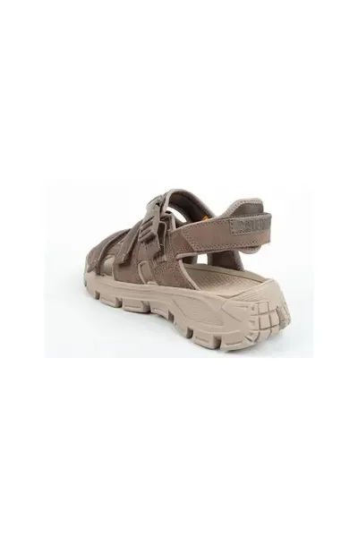 Kožené sandály s protiskluzovou podrážkou v hnědé a béžové Caterpillar