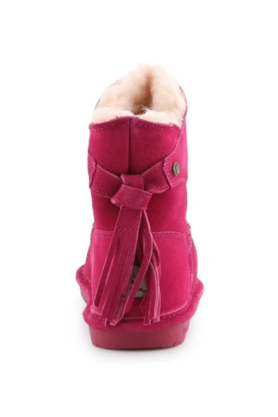 Růžové dětské sněhule Bearpaw Mia Toddler Jr 2062T-671 Pom Berry