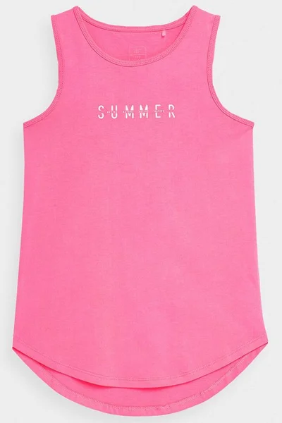 Dětské růžové tričko 4F s krátkým rukávem
