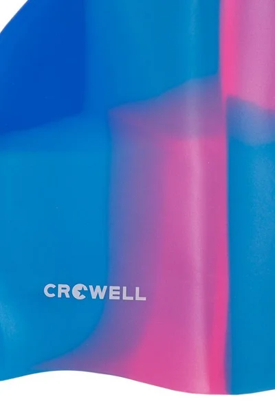 Modro-růžová silikonová plavecká čepice Crowell Multi-Flame-09
