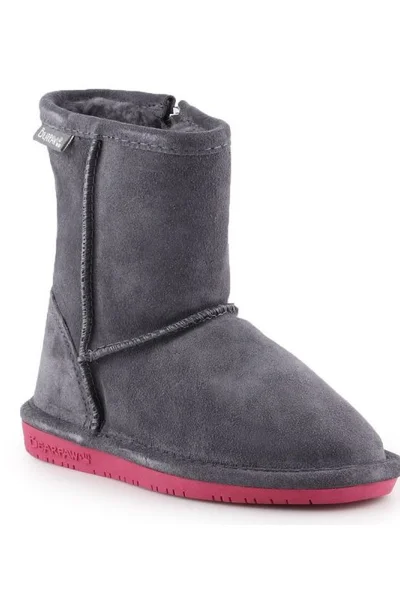 Šedé dětské zimní boty BearPaw Emma Toddler Zipper Jr 608TZ-903 Charcoal Pomberry