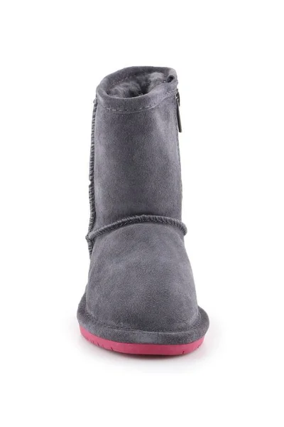 Šedé dětské zimní boty BearPaw Emma Toddler Zipper Jr 608TZ-903 Charcoal Pomberry