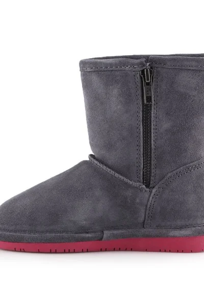 Šedé dětské zimní boty BearPaw Emma Toddler Zipper Jr 608TZ-903 Charcoal Pomberry