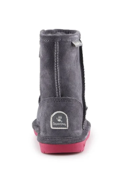 Šedé dětské zimní boty BearPaw Emma Toddler Zipper Jr 608TZ-903 Charcoal Pomberry