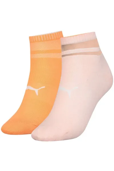 Broskvové a oranžové dámské ponožky Puma Short Sock Structure 2 páry W 907621 01