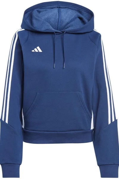 Laděná dámská mikina adidas s kapucí tmavě modrá