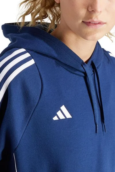 Laděná dámská mikina adidas s kapucí tmavě modrá