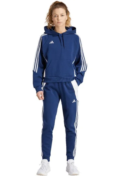 Laděná dámská mikina adidas s kapucí tmavě modrá