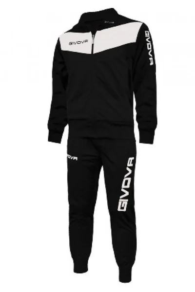 Sportovní pánská tepláková souprava Zipper Black/White - Givova