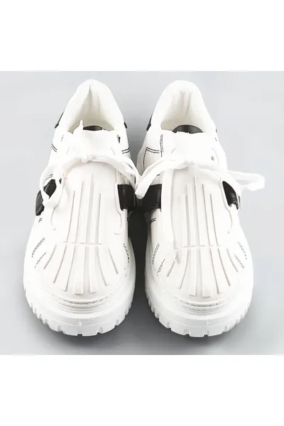Sportovní boty Fairy s zakrytým šněrováním v bílé barvě