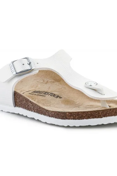 Žabky Birkenstock Gizeh Kids Shiny Lizard White