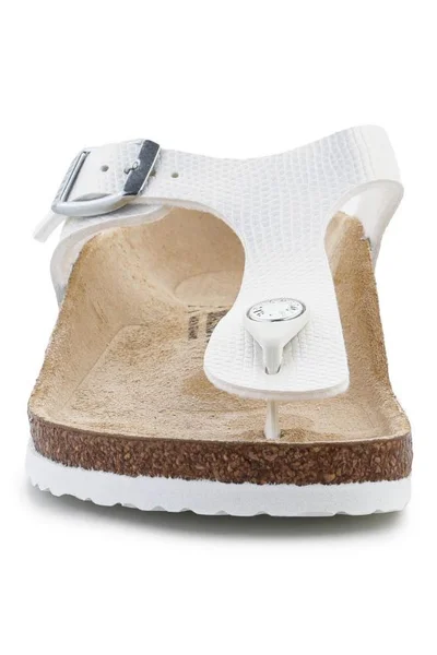 Žabky Birkenstock Gizeh Kids Shiny Lizard White