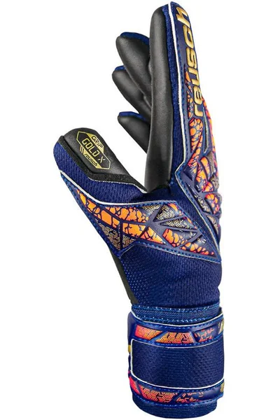 Zlaté brankářské rukavice Reusch Attrakt Gold X navy blue