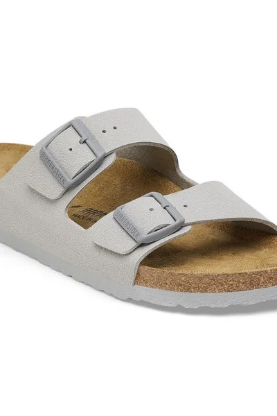 Žabky Birkenstock Arizona BS W - šedé sandály s přezkou